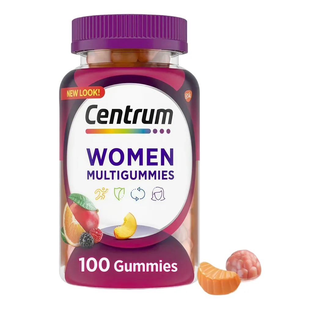 Centrum Multigummies para Mujeres, con Vitamina A, B y C.