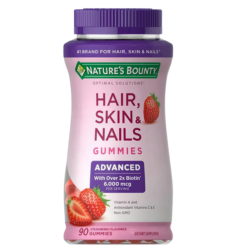Nature's Bounty Hair, Skin & Nails Gummies doble biotina