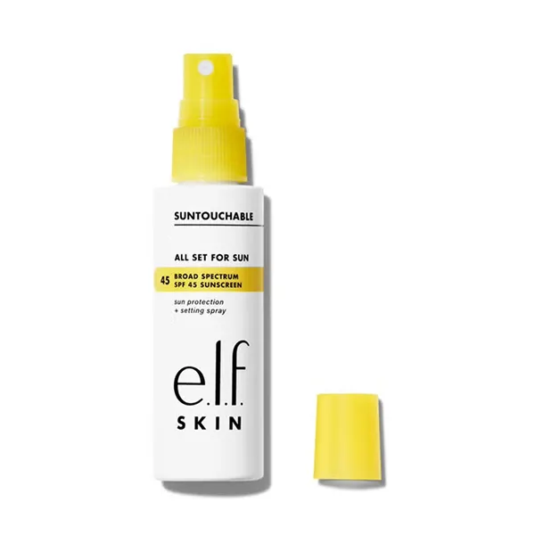 ELF Suntouchable! Protector solar SPF 45 de amplio espectro + spray de maquillaje transparente - Vista 1