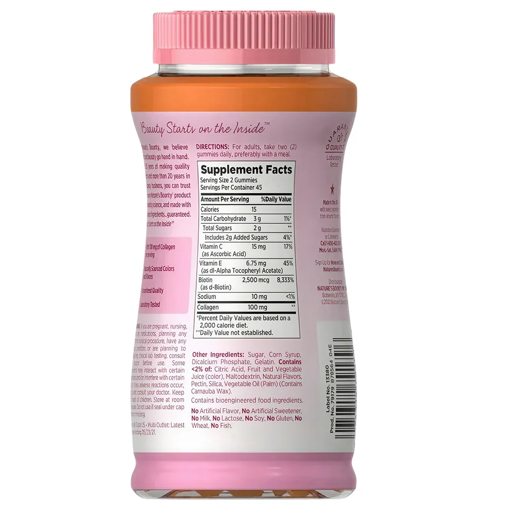 Nature's Bounty Hair, Skin & Nails Gummies colágeno + biotina - Vista 2