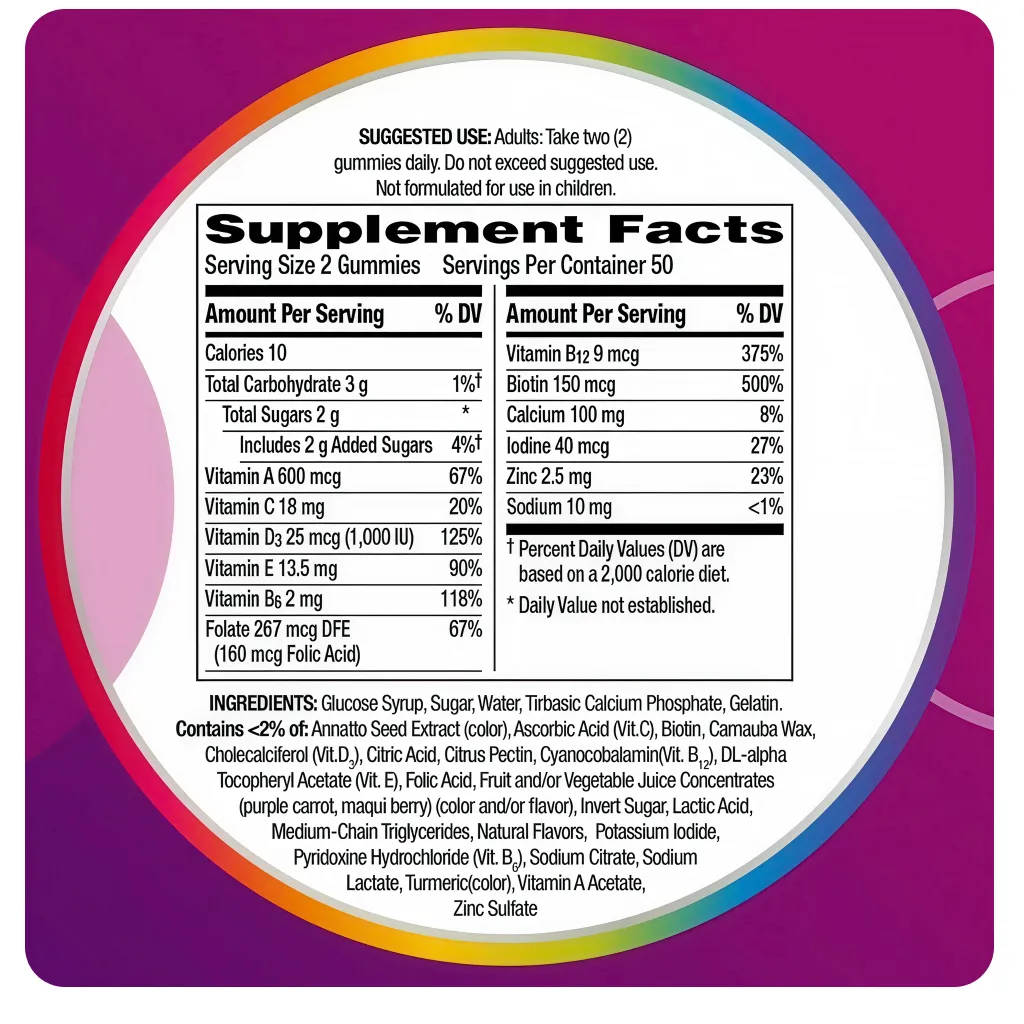 Centrum Multigummies para Mujeres, con Vitamina A, B y C - Vista 2