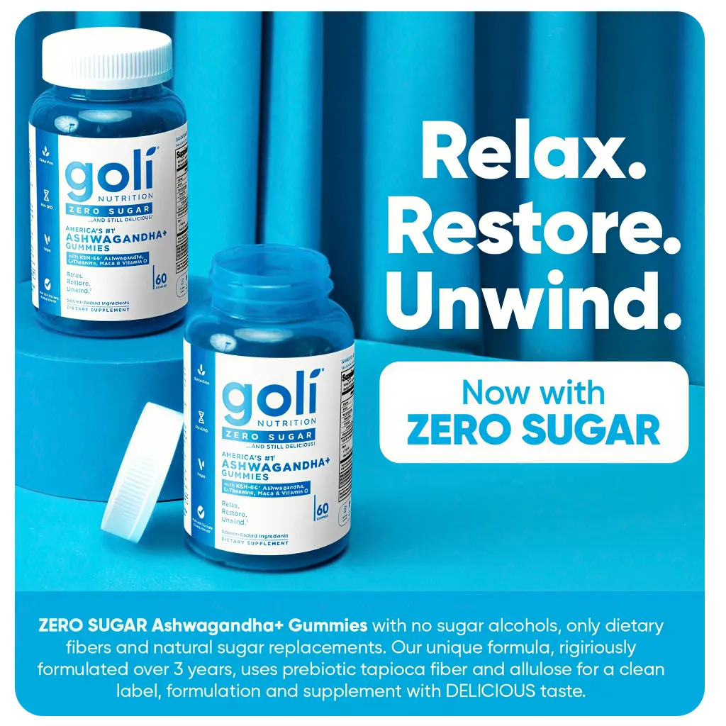 Goli Nutrition Zero Sugar Ashwagandha Gummies - Vista 2